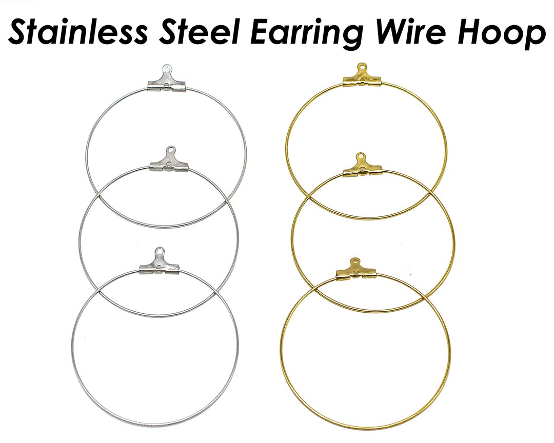20 X Stainless Steel Hoop Earring Findings Gold Silver Tarnish Free