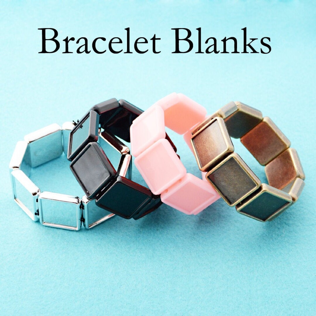 20mm Charm Bracelet Blanks, Blank Bracelet Base, Square Bracelet Bezel