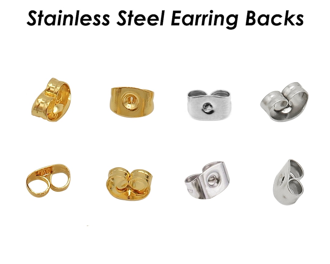 50 X Stainless Steel Earring Backs, Earring Nuts, Earring Stoppers