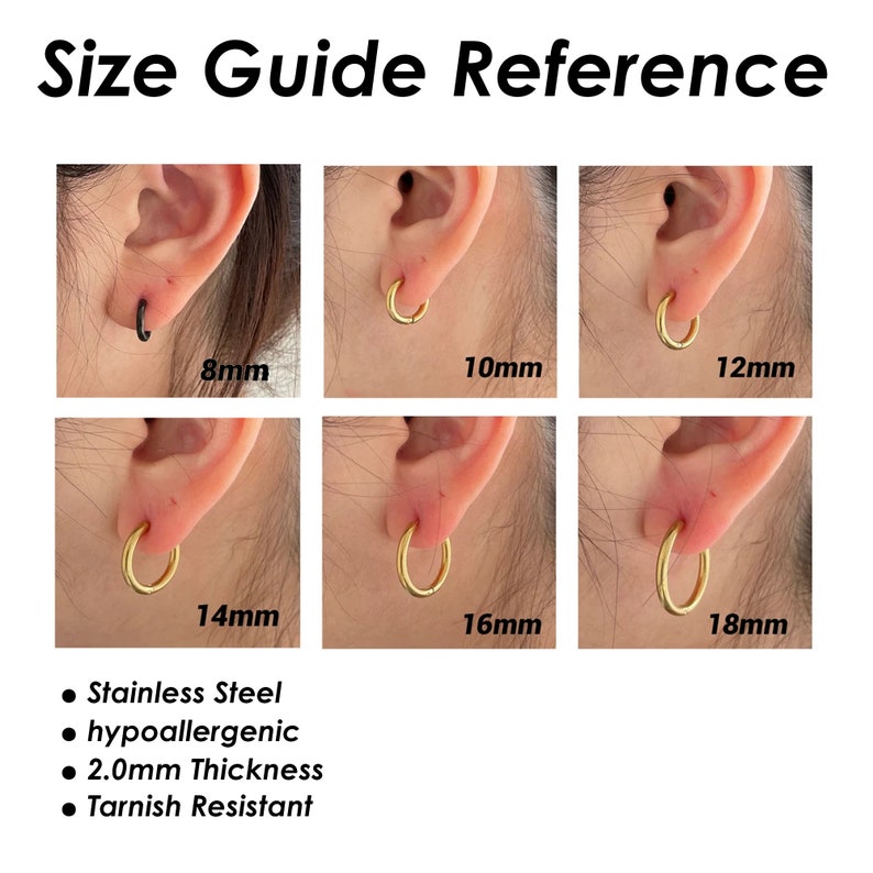 Clip on Earrings for Women, Stainless Steel Earring Hoops Hypoallergenic, No Piercing Earrings for Men, Hoop Earrings Gold Silver image 8