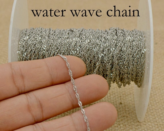 Waterwave Chain Bulk, Stainless Steel Chain for Jewelry Making, Water Wave  Chain Twist Chain Gold Silver by Inch Foot Length Spool -  Singapore