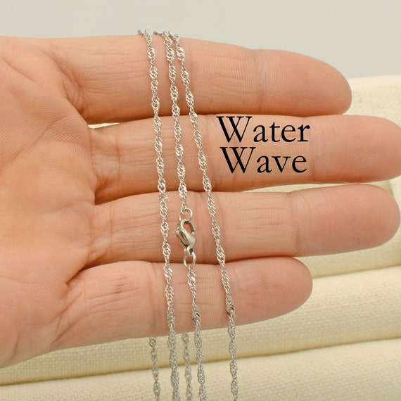 Stainless Steel Twisted Chain Necklace, Water Wave Chain Necklace, Water Wave Necklace, Stainless Steel Necklace, Stainless Steel Chain Bulk