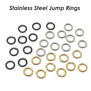 10/12/15mm Stainless Steel Lobster Clasp Gold Silver Black, 4/5/6/8mm Jump Rings, Tarnish Resistant Clasp and Rings, Jewelry Findings Supply zdjęcie 9