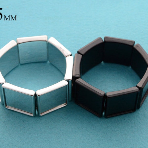 25mm Bracelet Blanks, Charm Bracelet Setting, Square Bracelet Tray, Elastic Bracelet Bezel Blank, Handmade Bracelet Base Frame