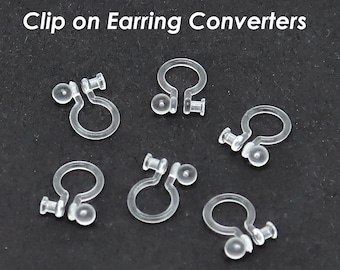 Earring Converters, Change Earring Post to Non Pierced Clip-Ons, Clear Invisible Earring Clip, Jewelry Supplies