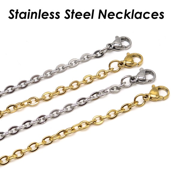 Necklaces Stainless Steel 4mm Cable Chain Necklace 22 Wholesale Jewelry Website Unisex