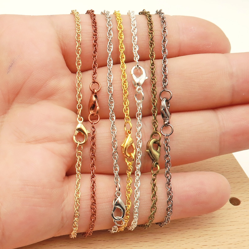 10/50 Pcs Silver Rope Chain Necklace for Women/men 18 24 Etsy