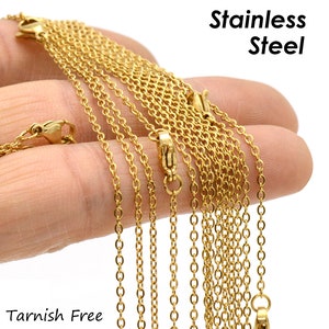 5pcs Stainless Steel Chain Necklace, Wholesale 45cm Chains, Silver Chain,  Wholesale Stainless Steel Chain, Necklace Supplies, Gold, Silver 