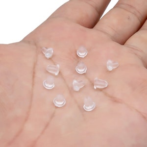 Silicone Earring Backs, BULK Clear Soft Rubber Earring Backs, Wholesale Earring Stoppers, Safety Earring Nuts image 5