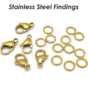 10/12/15mm Stainless Steel Lobster Clasp Gold Silver Black, 4/5/6/8mm Jump Rings, Tarnish Resistant Clasp and Rings, Jewelry Findings Supply zdjęcie 1