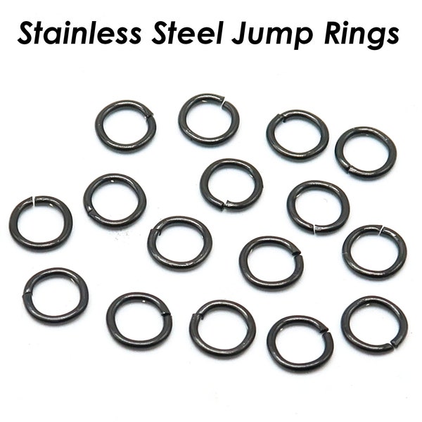 Stainless Steel Jump Rings Black Silver Gold, Stainless Steel Lobster Clasps, Tarnish Free Jewelry Findings Connectors for Jewelry Making