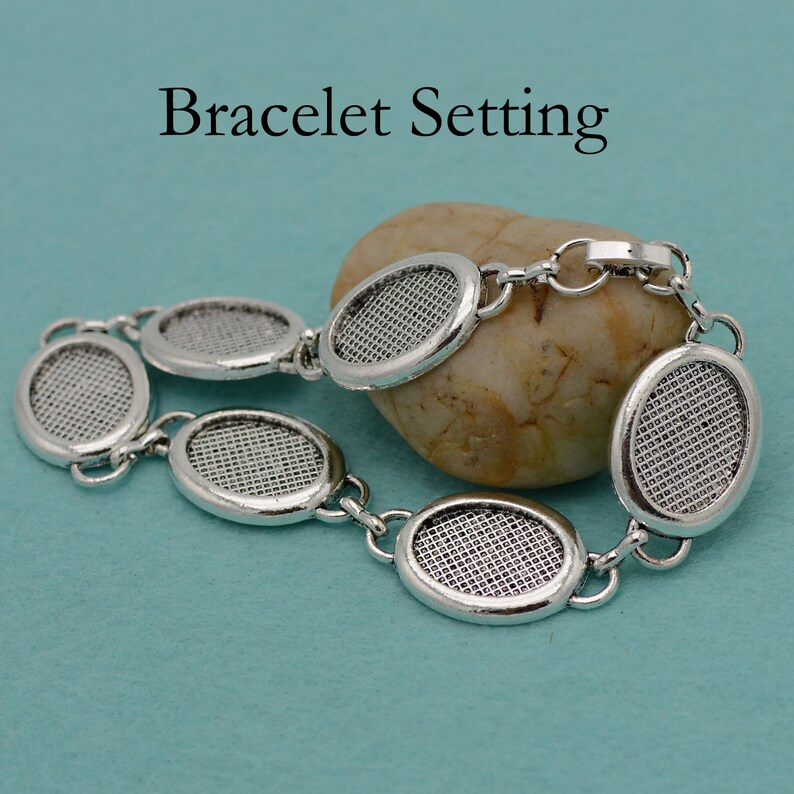 13x18mm Charm Bracelet Blanks Blank Bracelet Setting Oval Etsy