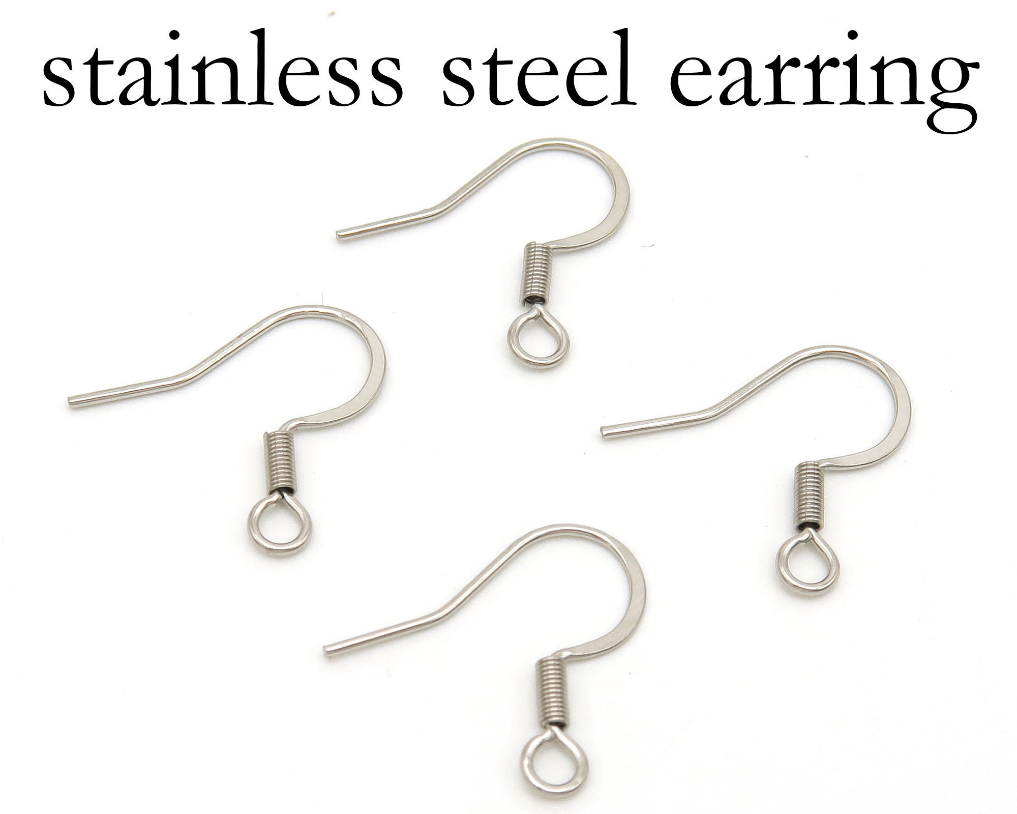 100 X Surgical Steel Earrings Hooks, Bulk Wholesale Stainless