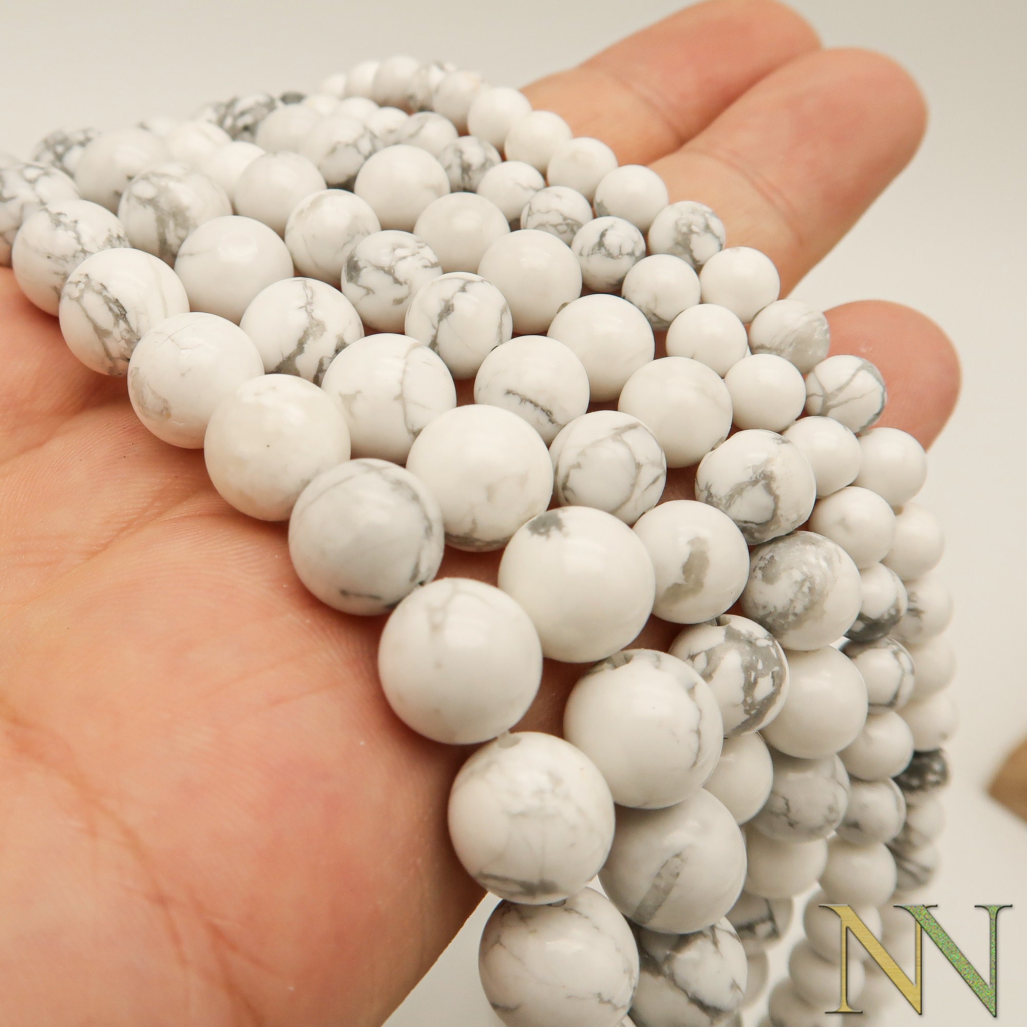 Natural White Turquoise Beads Smooth Round 4mm 6mm 8mm 10mm Etsy