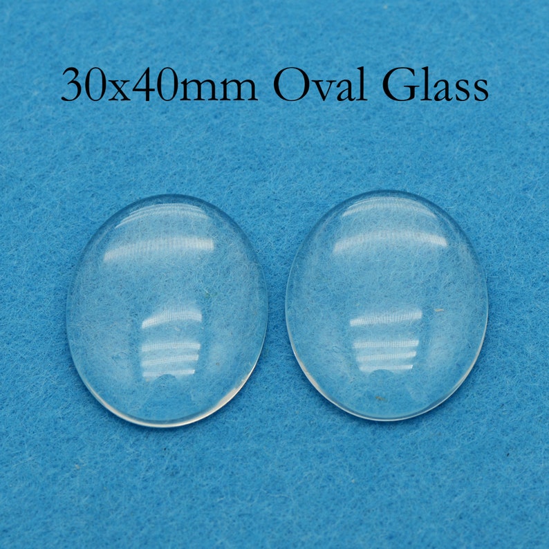 Cabochons ovales en verre de 30x40mm, housses de cabochon ovales de 30x40mm, dômes en verre clair, grands ovales en verre, ovales en verre clair grossissant image 1