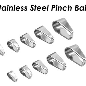 Stainless Steel Pinch Bail Gold Silver Snap Open Bail, Pendant Clips for Necklace, Tarnish Resistant Bail Clasp for Jewelry Making imagem 6
