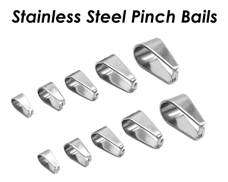 Stainless Steel Pinch Bail Gold Silver Snap Open Bail, Pendant Clips for Necklace, Tarnish Resistant Bail Clasp for Jewelry Making imagem 6