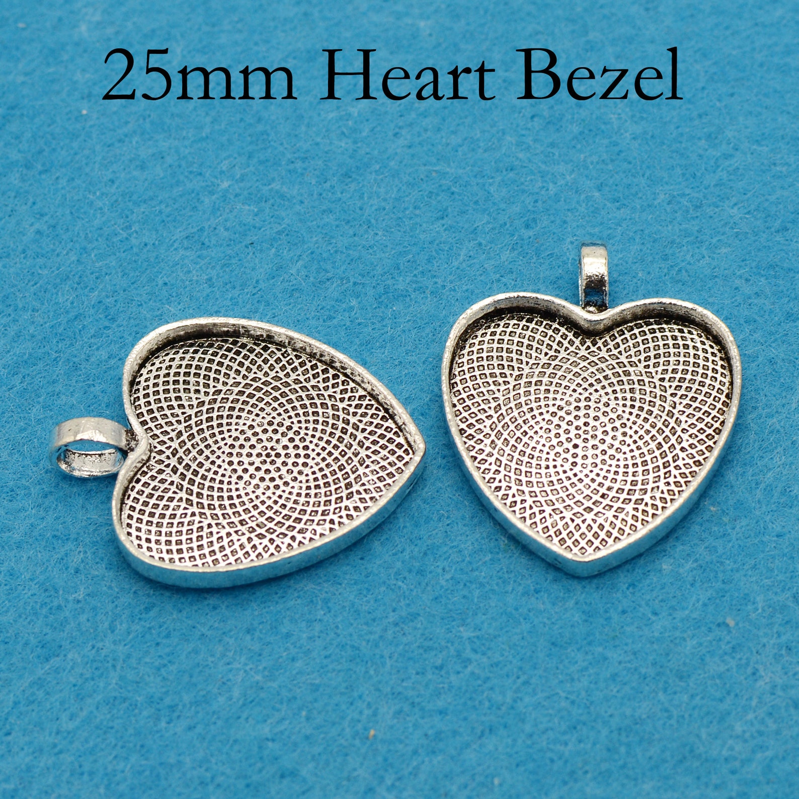 10/50 Pcs 25mm Heart Bezel Pendant Blanks 1 Inch Heart | Etsy