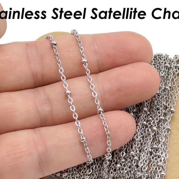 Gold Stainless Steel Ball Station Necklace Etsy