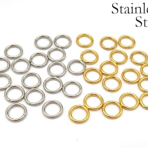 10/12 / 15mm Edelstahl Karabinerverschluss Gold Silber Schwarz, 4/5/6 / 8mm Biegeringe, anlaufbeständiger Verschluss und Ringe, Schmuckzubehör Versorgung Bild 7