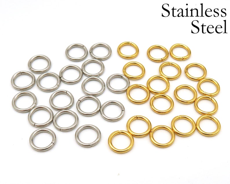 10/12/15mm Stainless Steel Lobster Clasp Gold Silver Black, 4/5/6/8mm Jump Rings, Tarnish Resistant Clasp and Rings, Jewelry Findings Supply zdjęcie 7