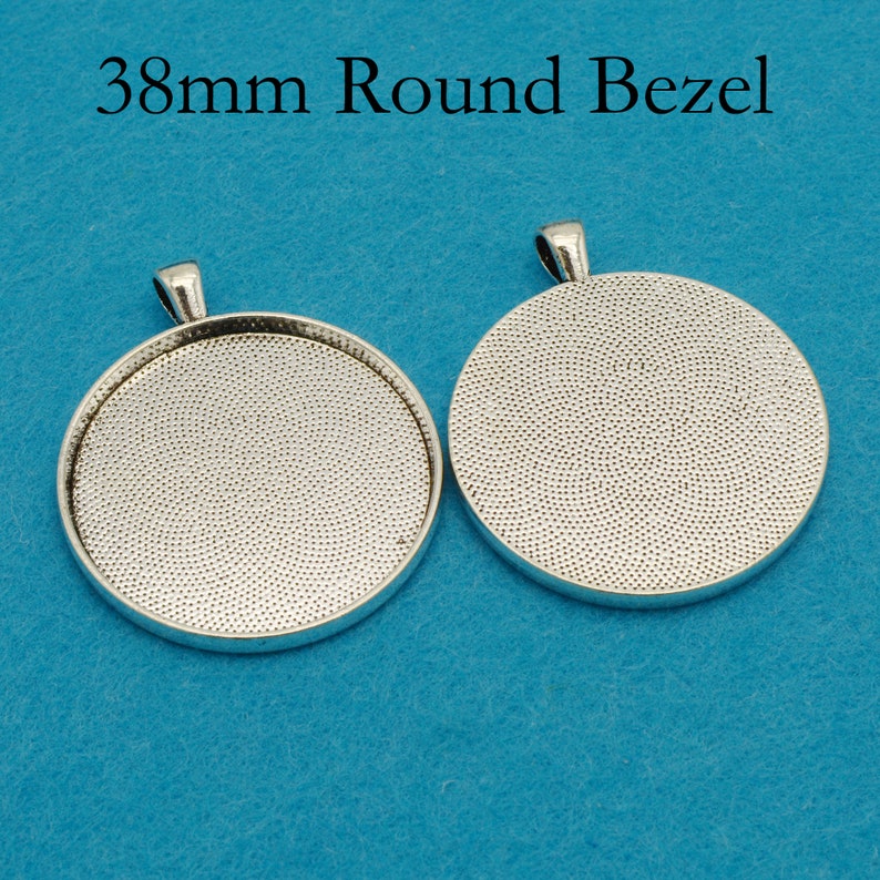 38mm Round Pendant Tray, 1.5 Inch Pendant Blanks, Round Bezel Cup, 1.5'' Cabochon Setting Silver Gold Brozne Copper Black Rose Gold Antique Silver