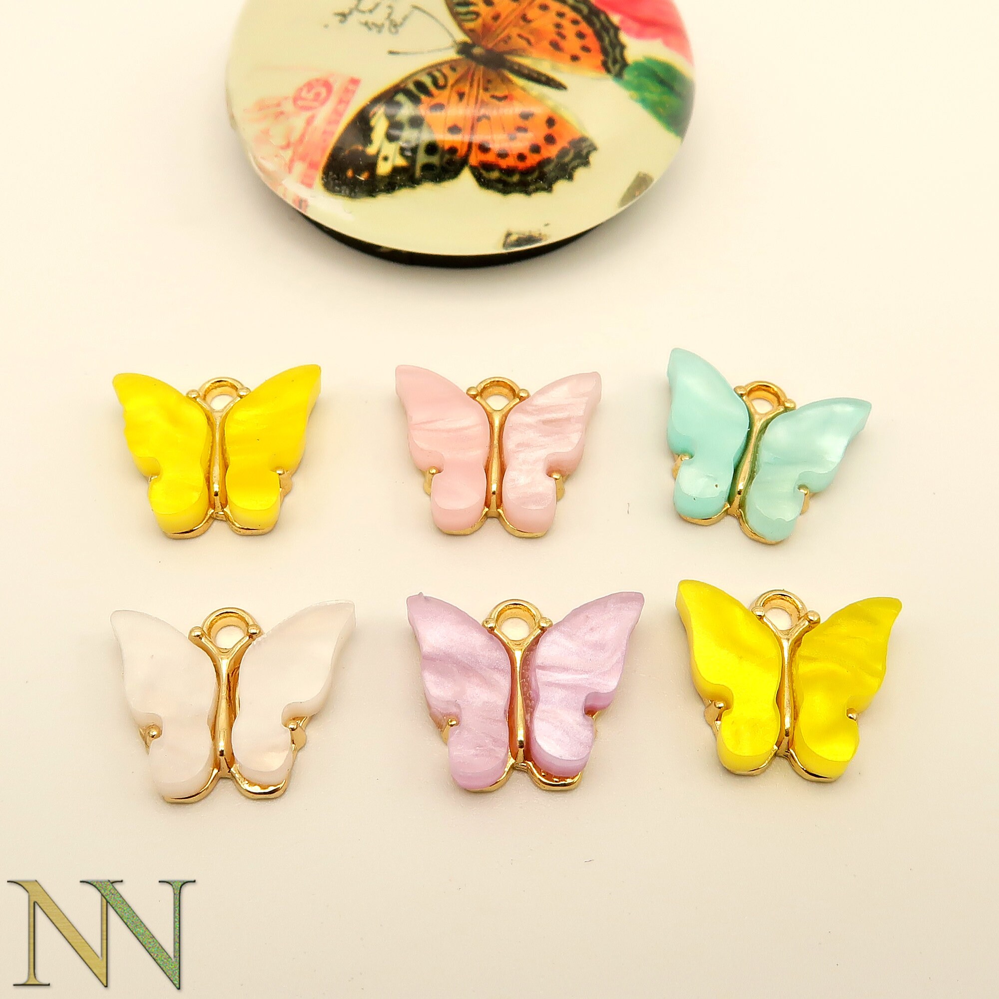 10 X Butterfly Charms Gold Butterfly Charm Pendants Earring