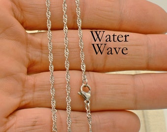 Stainless Steel Twisted Chain Necklace, Water Wave Chain Necklace, Water Wave Necklace, Stainless Steel Necklace, Stainless Steel Chain Bulk