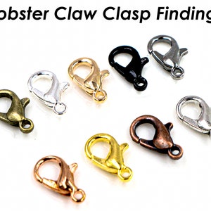 100 x Lobster Clasp Silver Bronze Copper Gunmetal for Necklace Bracelet Making, Bulk Wholesale Jewelry Findings Supplies