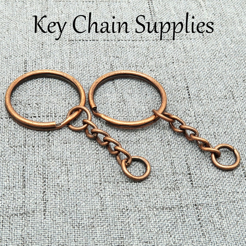 Bulk groothandel sleutelhangerbenodigdheden, gesplitste sleutelhanger met kettingspringringen voor het maken van sleutelhangers brons goud koper zilver goud Antique Copper