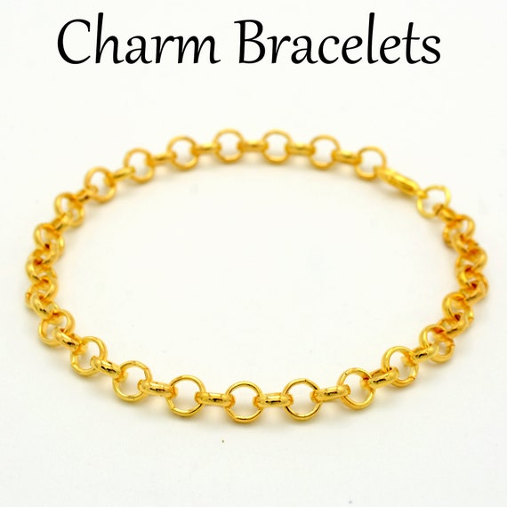 5/50 Pcs Charm Bracelets for Women Girls, Bulk Wholesale 8'' Adjustable 6mm  Big Rolo Chain Link Bracelets Gold/14k Gold/silver/bronze -  Norway