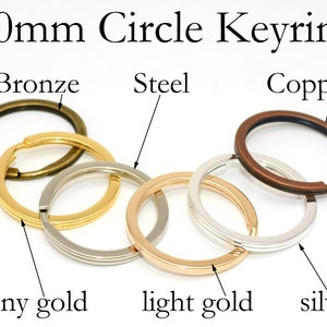 20 Extra Large Split Rings for Key Ring and Key Chains Round, Heavy Duty,  28-30mm, Silver , Bronze, Dark Antique Copper, and Gun Metal 