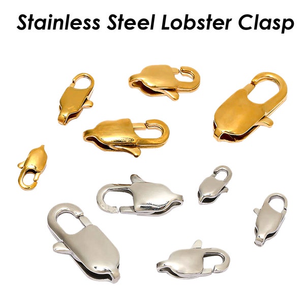 Stainless Steel Lobster Claps Gold Silver, Oval Lobster Claw Clasp, Rectangle Lobster Clasps, Necklace Connectors, Jewelry Making Supplies