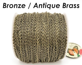 3.5mm x 5.5mm Twisted Link Bulk Spool Antique Bronze Curb Chain 330 Feet 3.5mm x 5.5mm Twisted Link Bulk Spool Antique Bronze Curb Chain 330 Feet