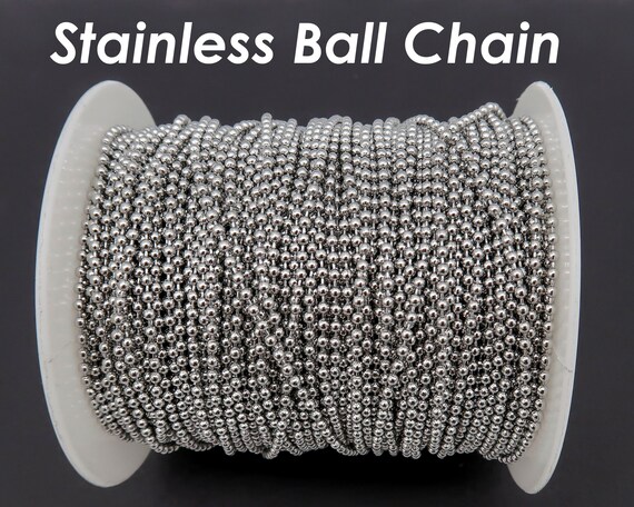 in bulk 1.5-8MM DIY Jewelry Stainless Steel Silver Beads Ball Chain Connector 