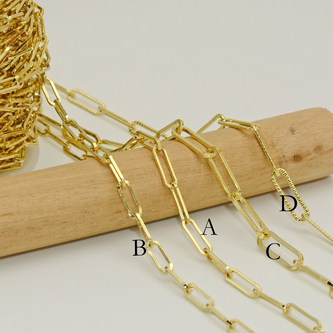 14k Gold Paper Clip Chain Necklace Soldered Link Choker Long Etsy