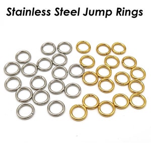 Stainless Steel Jump Rings 3/4/5/6/8mm, Silver & Gold Jump Rings Wholesale, Tarnish Free Jewelry Findings Supplies for Jewelry Making