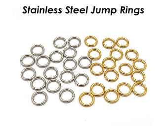 Stainless Steel Jump Rings 3/4/5/6/8mm, Silver & Gold Jump Rings Wholesale, Tarnish Free Jewelry Findings Supplies for Jewelry Making