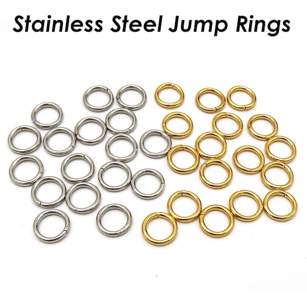 Stainless Steel Jump Rings 3/4/5/6/8mm, Silver & Gold Jump Rings Wholesale, Tarnish Free Jewelry Findings Supplies for Jewelry Making