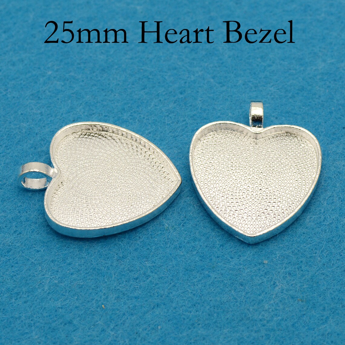 20 pcs 25mm Heart Bezel 25mm Heart Pendant Tray Heart | Etsy