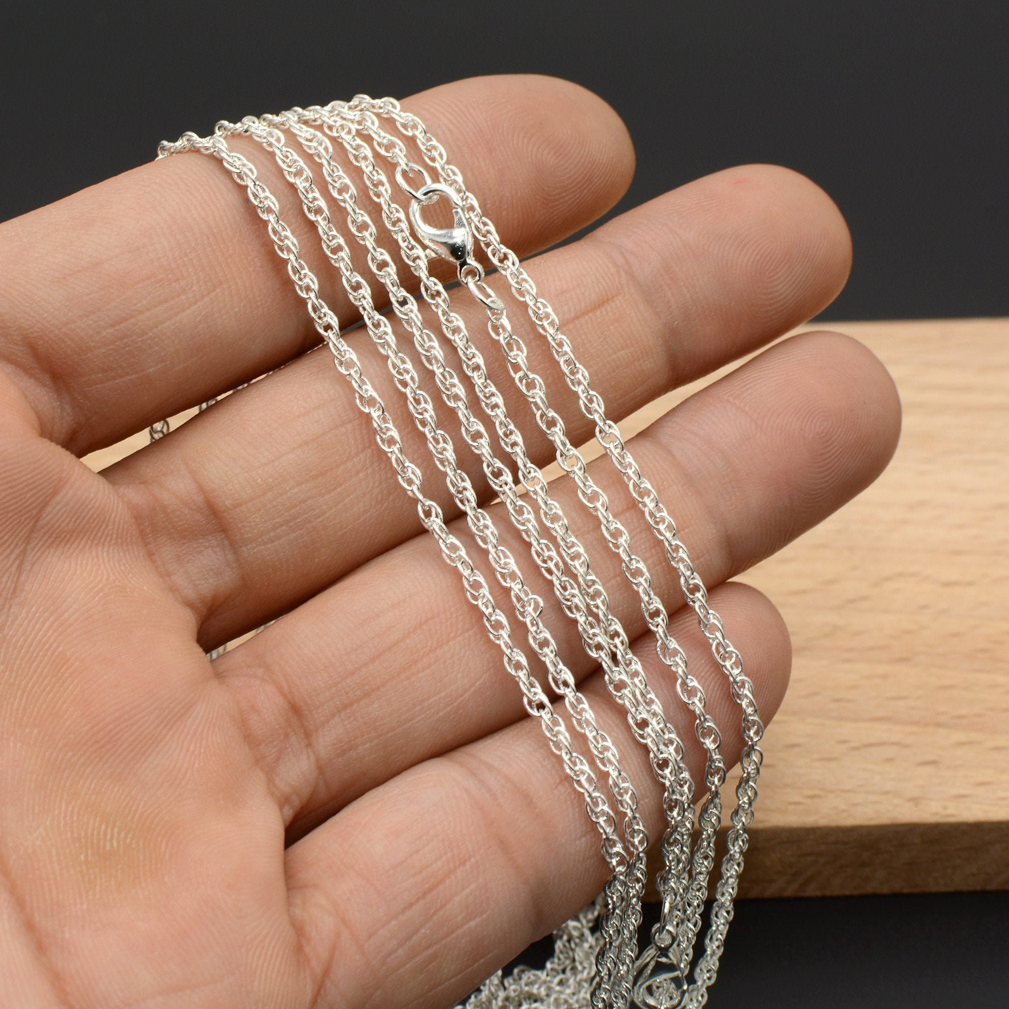10/50 Pcs Silver Rope Chain Necklace 