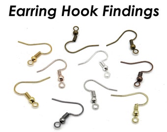 100 x Earrings Hooks Hypoallergenic Earring Wire Bulk Wholesale Earring Findings for Jewelry Making- Silver Rose Gold Bronze Copper Gunmetal