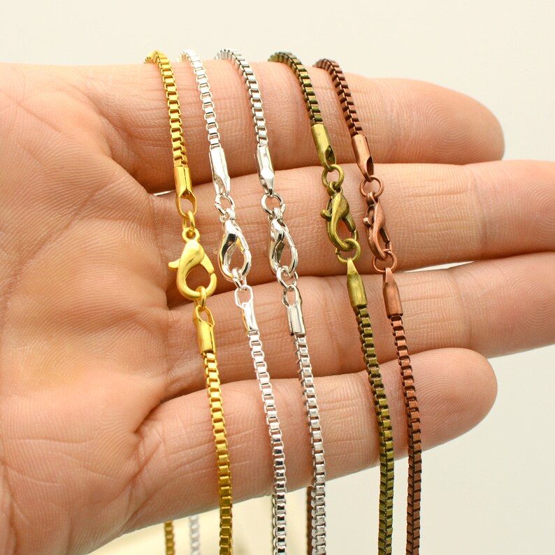 20 pcs Box Chain Necklace 18 inch & 24 Inch Box Chain 2mm Etsy