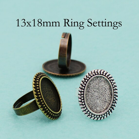 13x18mm Teardrop Ring Base Setting Cabochon Ring Blank Trays Jewelry Making DIY