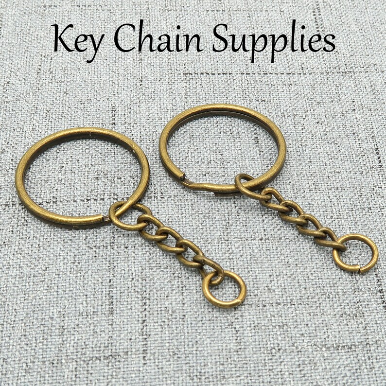 20/100 x Bulk Keychain Supplies KeyChain Keyring with Chain Etsy