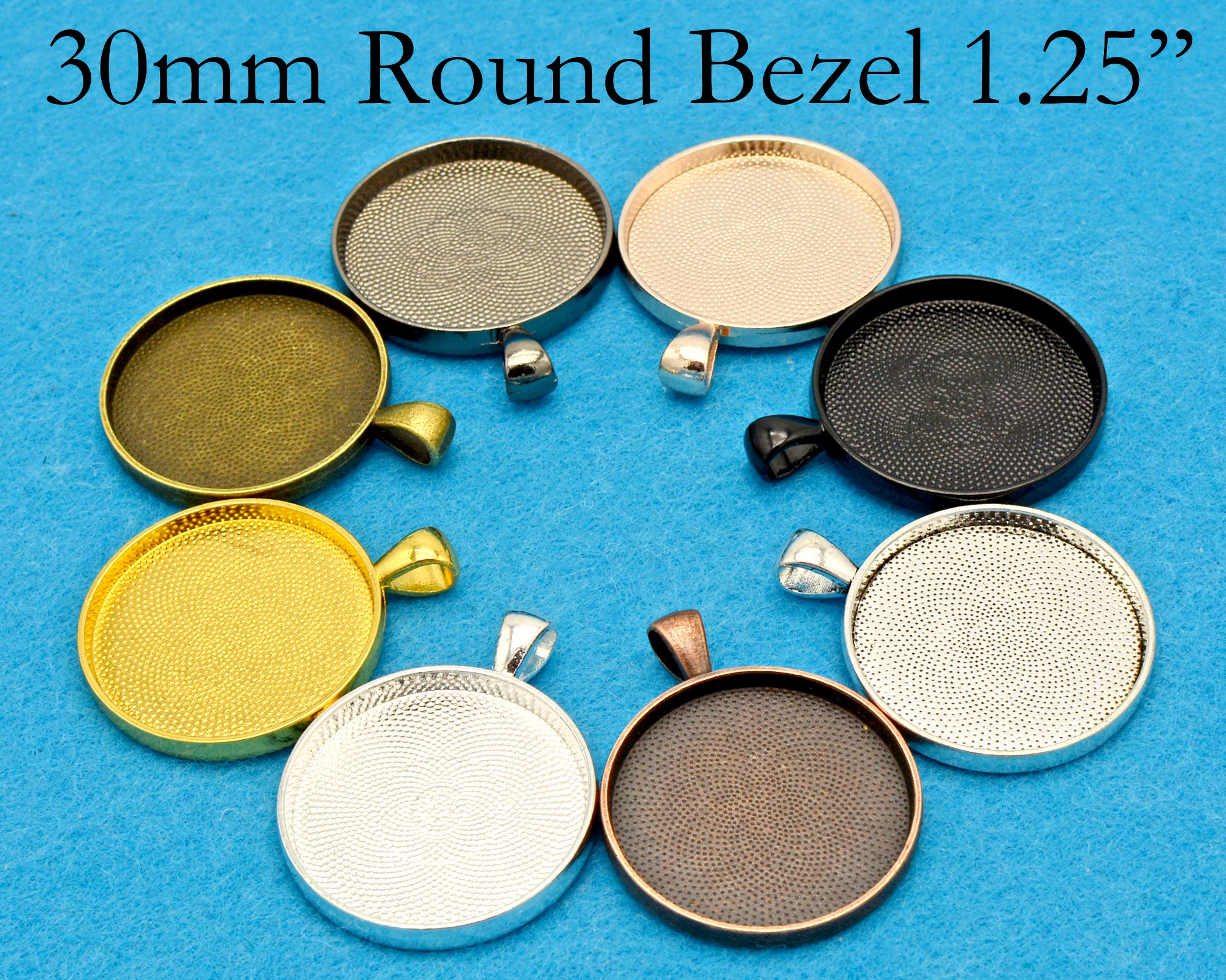 Round bezel pendant trays sale