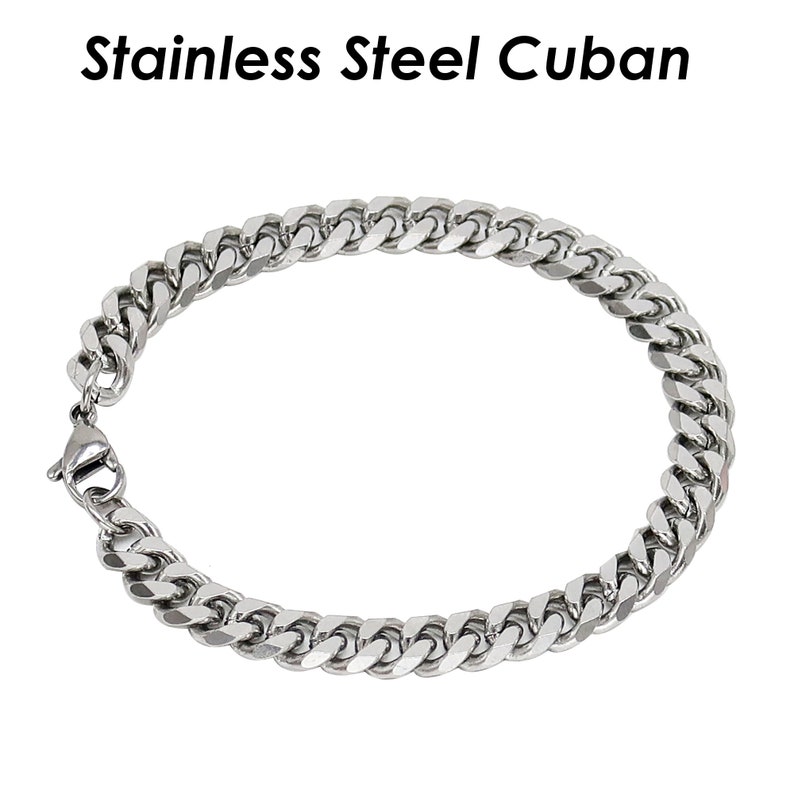 Stainless Steel Necklace Men Women 6 & 8mm Miami Cuban Link Necklace Choker Thick Twist Curb Chain Bracelet Silver, Gift Jewelry for him her image 6
