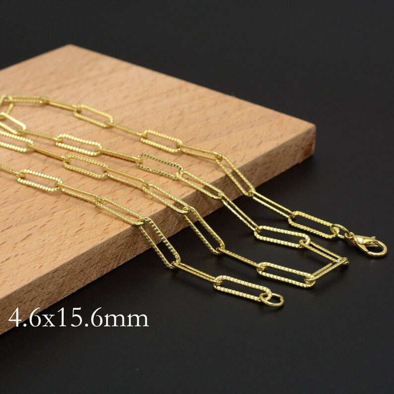 Paper Clip Chain Necklace Rectangle Chain Choker Necklace Etsy