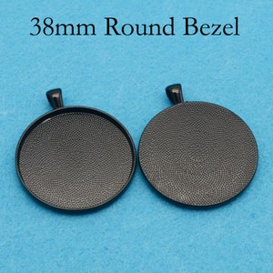 38mm Round Pendant Tray, 1.5 Inch Pendant Blanks, Round Bezel Cup, 1.5'' Cabochon Setting Silver Gold Brozne Copper Black Rose Gold Black