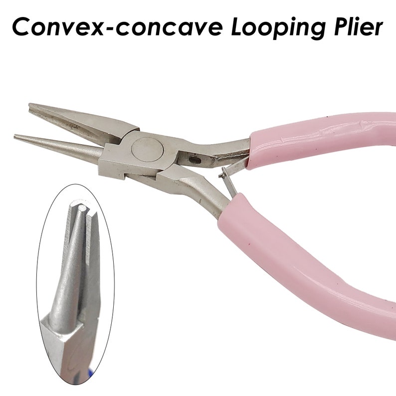 Pince convexe-concave, pince à bec rond, pince à boucler de fil pour boucler et plier le fil, mini pince pour outil de fabrication de bijoux à bricoler soi-même image 2